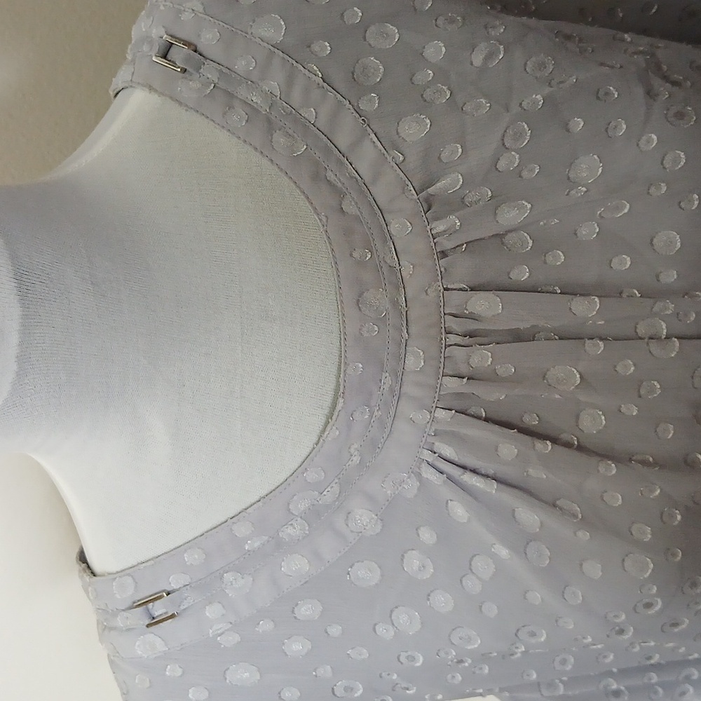 Roz& Ali lavender polka dot pleated blouse size 2X - Picture 3 of 16